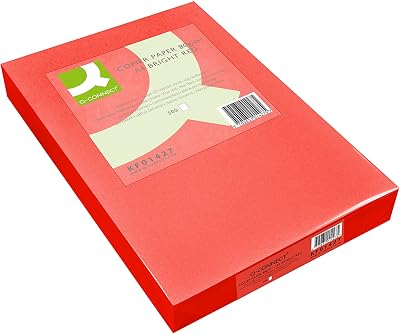 Q-Connect Bright Red A4 Copy Paper 80gsm Ream Pack of 500 KF01427
