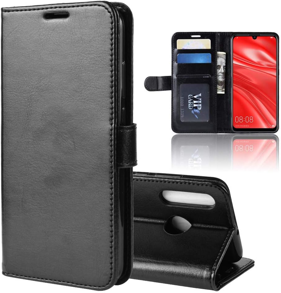 Amaxy Compatible with Honor 20 lite Case/Honor 10i Case/Huawei P Smart+ 2019 Case/Huawei Enjoy 9s Case 6.21" 2019, Wallet Case Folio Stand Purse Shockproof Protective Cover -Black