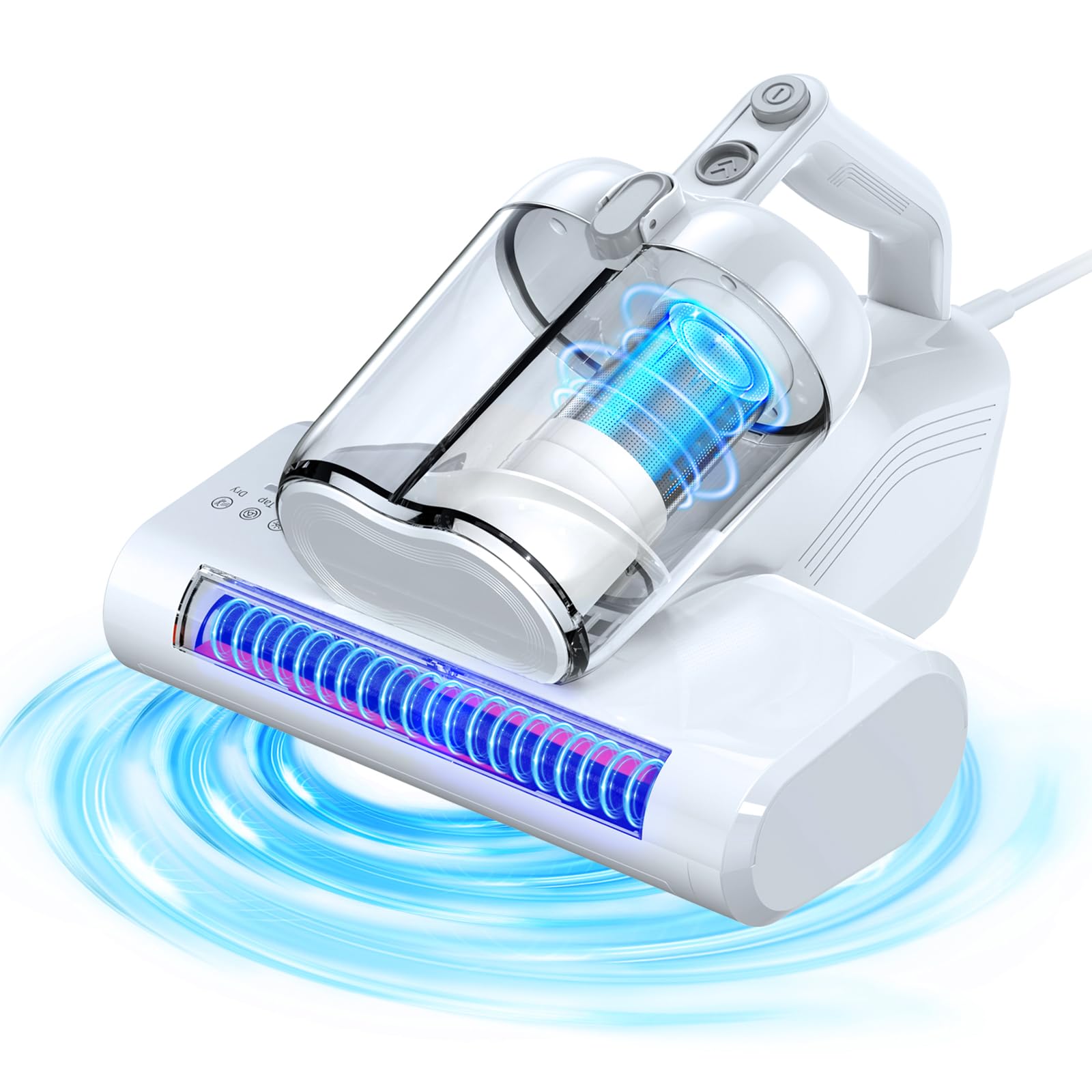Photo 1 of JPHYLL Mattress Vacuum Cleaner, 16Kpa Bed Vacuum Cleaner with 253.7nm UV-C Light & 40000 RPM/Min Brushroll Rotation & Heating Tech, Widened Suction Port(Corded, 600W)