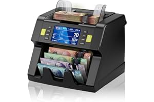 MUNBYN Mixed Denomination Money Counter Machine Canadian, Bill Counter with CIS/UV/IR/MG/MT Counterfeit Detection, Counts CAD