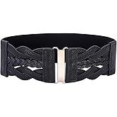 GRACE KARIN Women's Elastic Wide Belts Vintage Stretchy Belt Retro Fashion Cinch Belts for Dresses