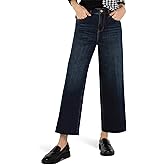Liverpool Los Angeles Womens Stride Crop Wide Cut Hem Hi-Rise Crosshatch Denim in Eastmoor