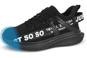 COKAFIL Steel Toe Shoes for Men Women Slip On Work Safety Cap Sneakers Comfortable Puncture Proof Slip Resistant Shoes