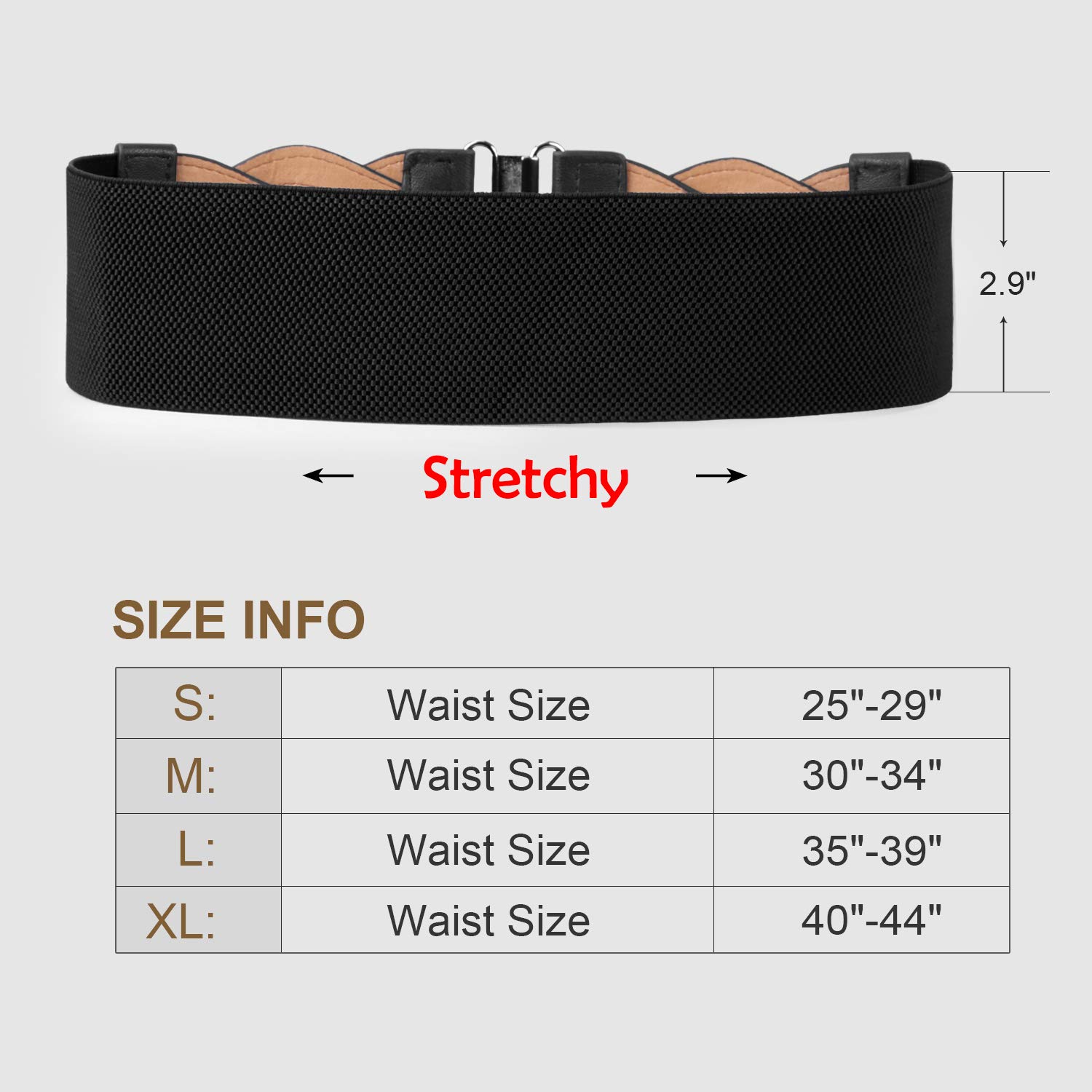 Women Vintage Wide Elastic Stretchy Waist Belt Ladies Retro Waistband for Dress by WHIPPY