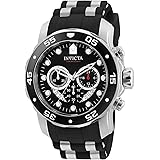 Invicta Men's Pro Diver Scuba 48mm Stainless Steel Quartz Watch with Black Silicone Strap, Black (Model: 6977)