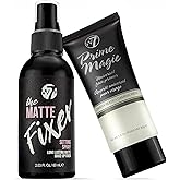 W7 Prime Magic and The Fixer Matte Duo - Primer and Setting Spray | Smooth Matte Finish, Pore Minimizer, Quick-Drying, Vegan and Cruelty-Free