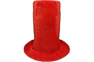 Luvfamday Red Top Hat Stove Pipe Hat Tall Hat Cosplay Costume Hat Novelty Party Favors Women Men