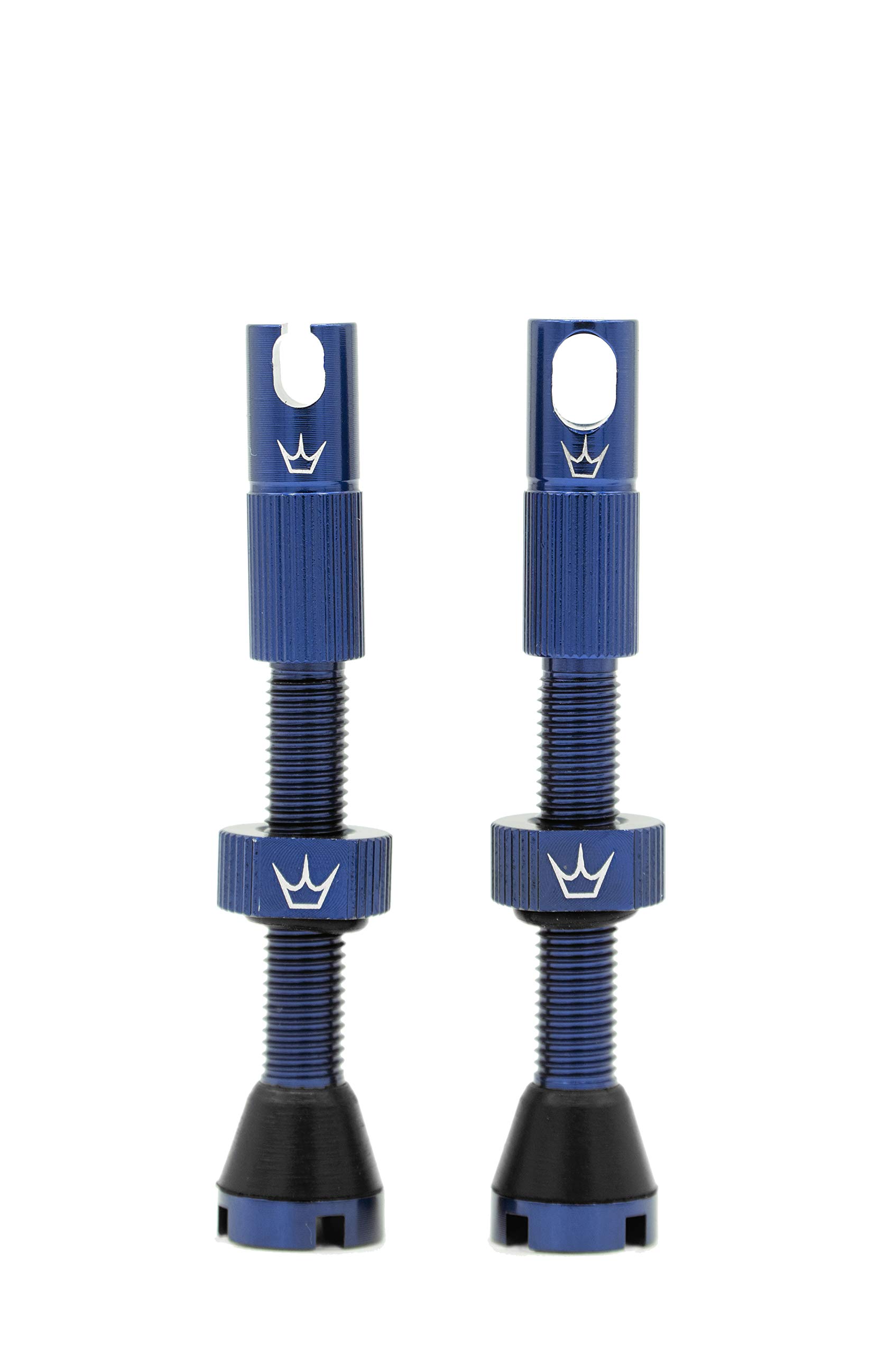 Peaty's x Chris King MK2 Tubeless Valves - Integrated Valve Core & Spoke Key Presta Valve Caps, 7075 Aluminium Tyre Valves for All Tubeless Ready Rims, MTB, Road & Gravel Compatible, 42mm Navy