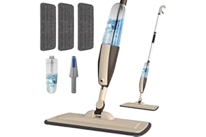 Panda Grip Mops for Floor Cleaning Wet Spray Mop with 14 oz Refillable Bottle and 3 Washable Microfiber Pads Home or Commercial Use Dry Wet Flat Mop for Hardwood Laminate Wood Ceramic