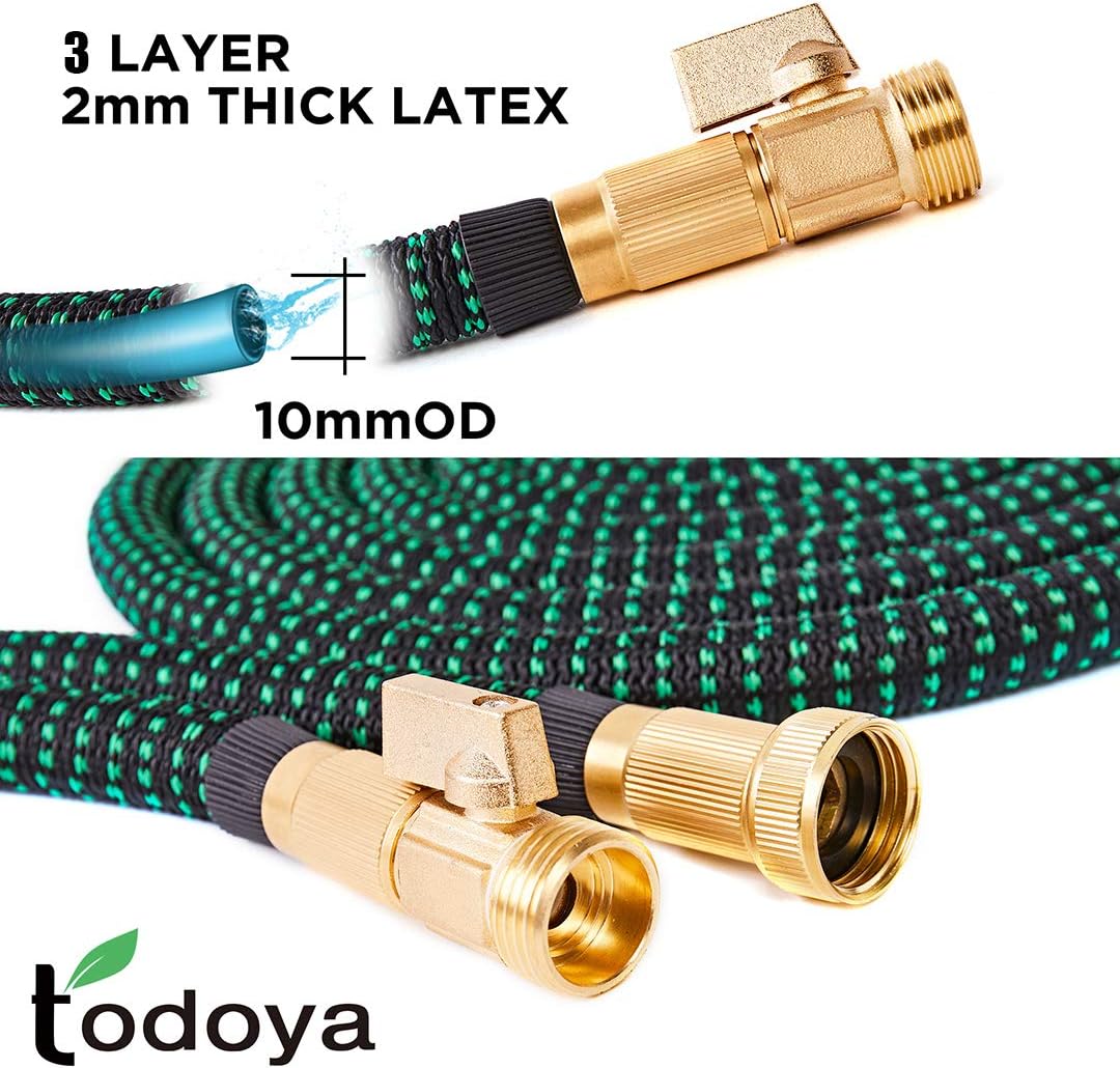 100 ft Expandable Garden Hose, 100 Feet Leakproof Lightweight Garden Water Hose with Spray Nozzle, Superior Strength 3750D Expanding Garden Hoses, Durable Outdoor Gardening Flexible Hose for Watering : Garden & Outdoor