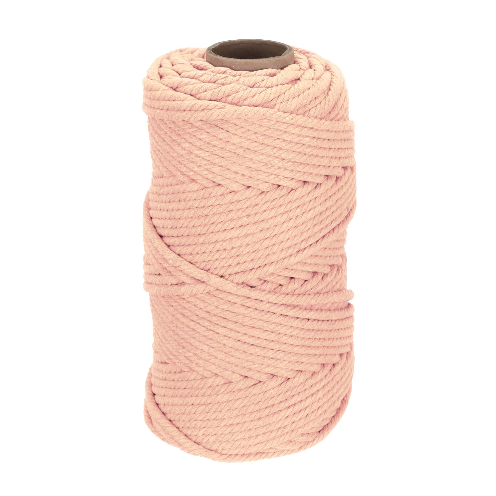 DMiotech 5mm x 100M (109 Yard) Pink Natural Cotton Macrame Rope, Wall Hanging Handmade 2 Strands Twisted Macrame Cotton Cord for Plant Hangers, Gift Wrapping Wedding