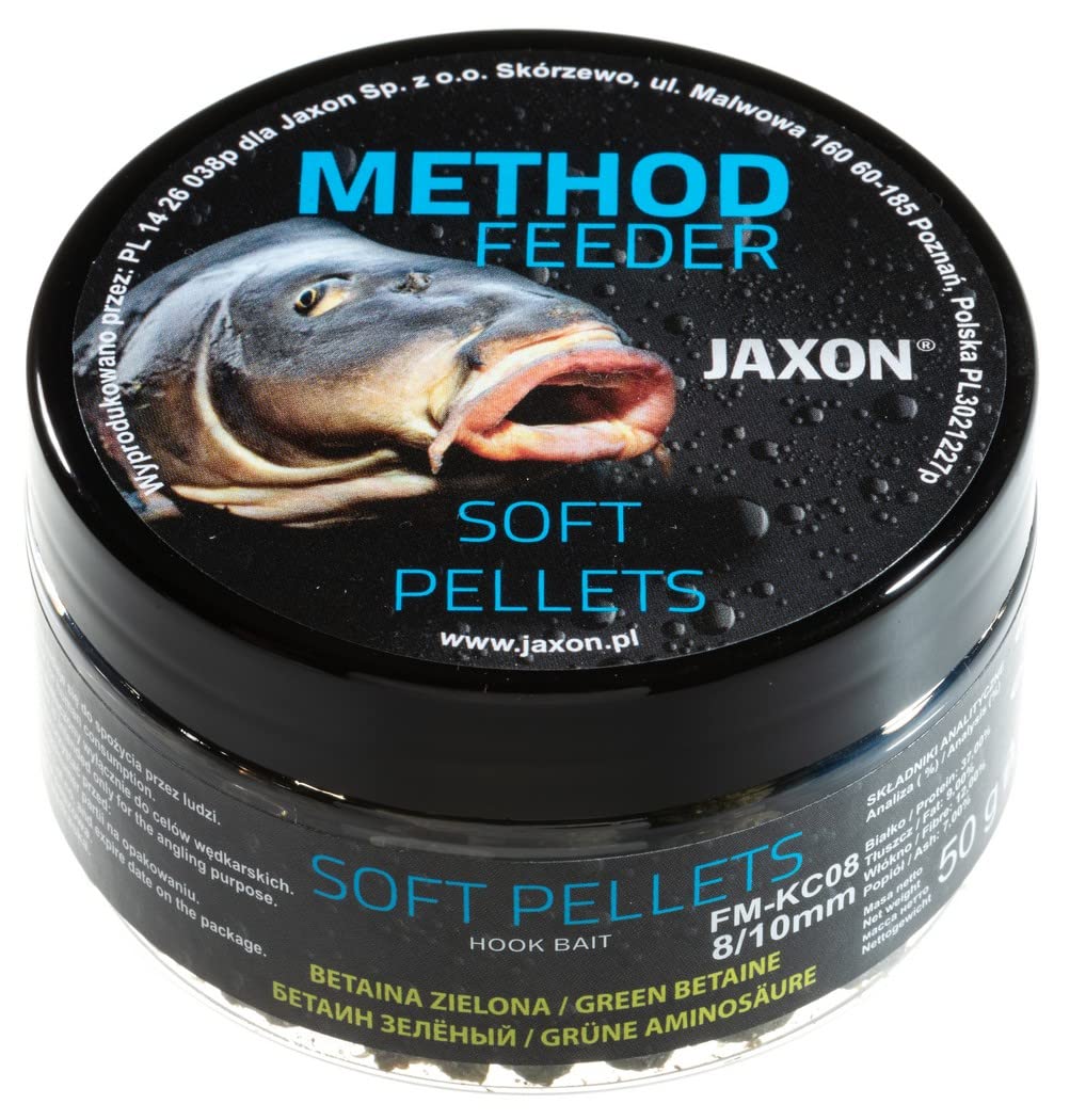 Jaxon Soft Pellets 8/10 mm 50 g for Method Feeder Method Carp Fishing Carp Fishing Ground Feed (Beta Green/FM-KC08)
