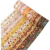 YOUQIWJ Autumn Washi Tape Set 10 Rolls - Yellow Leaves & Flowers Masking Decorative Tapes for Bullet Journal, Planner, DIY Arts Crafts, Scrapbooking Party Favors (Autumn)