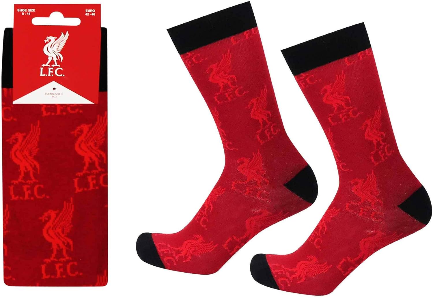 Official Mens Liverpool Football Crest Socks (Adults Size 811) Amazon