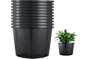 LiGuVCY Plant Pots Flower Pot 10-Pack 10 Gallon Planter Nursery Pot Garden Seedling Planters Containers Plastic Injection Molded Pots with Drainage Holes for Outdoor Indoor Plants Vegetables, Black