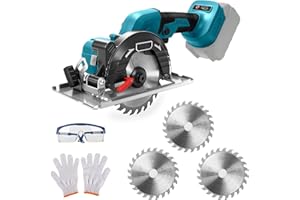 F FINEC 5 inch Cordless Circular Saw for Makita 18V Battery, Brushless 11000RPM Cutting Depth 40mm, Bevel Angle 0-45°, Small 