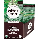 Alter Eco | Dark Chocolate Bars | Pure Dark Cocoa, Fair Trade, Organic, Non-GMO, Gluten Free (12-Pack Total Blackout)