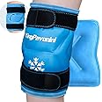 XXL Knee Ice Pack Wrap for Post-Surgery Recovery - Reusable Gel Pack for Injuries, Pain Relief, Swelling, Sports - Large, 1 Pack (Sky-Blue)