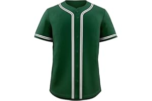 KXK Blank Baseball Jersey for Men Casual Button Down Shirts Short Sleeve Active Team Sports Uniform