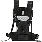 Dual Camera Strap, Adjustable Multi Carrying Dual Camera Harness with Side Holster & Secure Strap, Breathable Comfortable Double Shoulder Camera Strap for Photographer, Hiking, Climbing, Travel Use