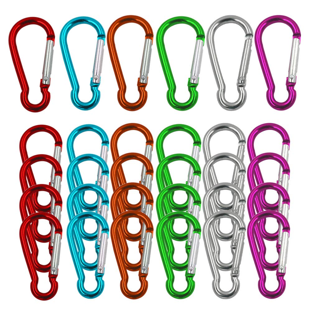 Senven 5cm (2in) Gourd-Shaped Carabiner Keychain Lock Carabiner, Mini Carabiner Keychain, Aluminum Carabiner Spring Hook and Clip Hook, Carabiner Hook Lock, (not Suitable for Climbing!) - 30Pcs