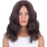 WAVELNM Kids Brown Wigs Girls Dark Brown Curly Wavy Wig Child Brunette Short Bob Wigs Side Part Daily Halloween Costume Wig