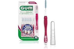 Gum Proxabrush Go-Betweens Interdental Brushes, Moderate #3612, 10 Count