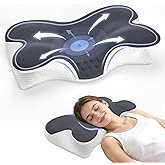 Jpoht Cervical Neck Pillow for Pain Relief, Ergonomic Neck Pillow for Sleeping, Contour Orthopedic Side Sleeper Pillow for Back Stomach Sleepers Bed Pillow with Pillowcase