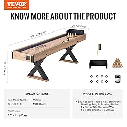 VEVOR Shuffleboard Table, 9 ft Shuffleboard for