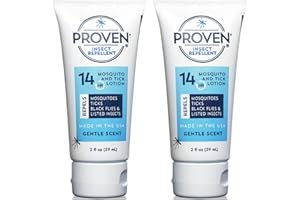 Proven Insect Repellent Lotion, Keep Mosquitoes, Ticks and Flies Off, DEET Alternative Repellent, Up to 14-Hour Protection, Great for Camping or Hiking, 2 Ounce, Gentle Scent Lotion, 2 Pack