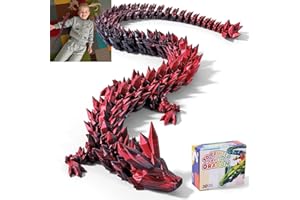 TXB3DOK 31.5 Large 3D Printed Dragon Bigger Fidget Animals Toys, Giant Flexible Articulated Fidget Toy, Huge 3D Printed Crystal Dragon Halloween Home Office Executive Desk Decor, Christmas 3D Print Toy 2025