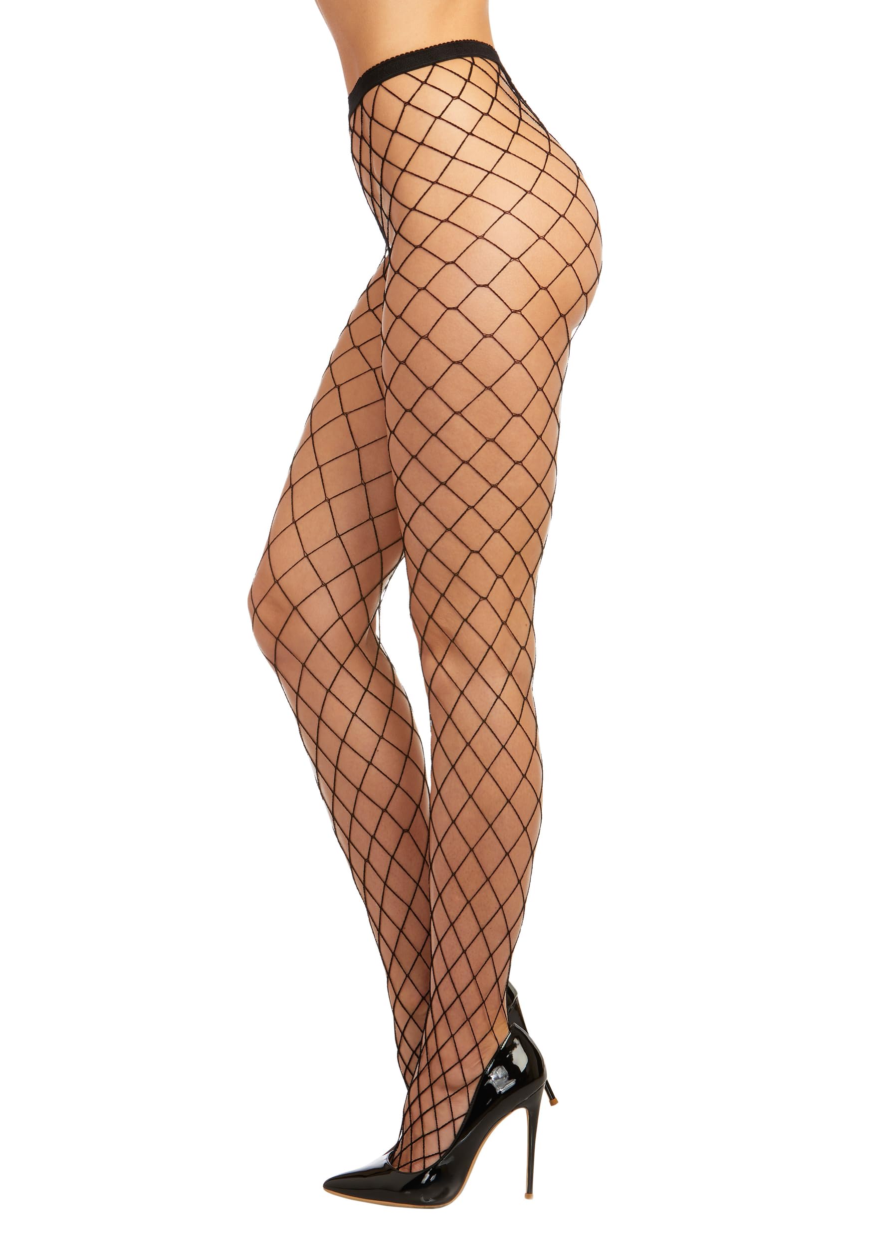 Dreamgirl Women's Fence Net Pantyhose, Black, One Size