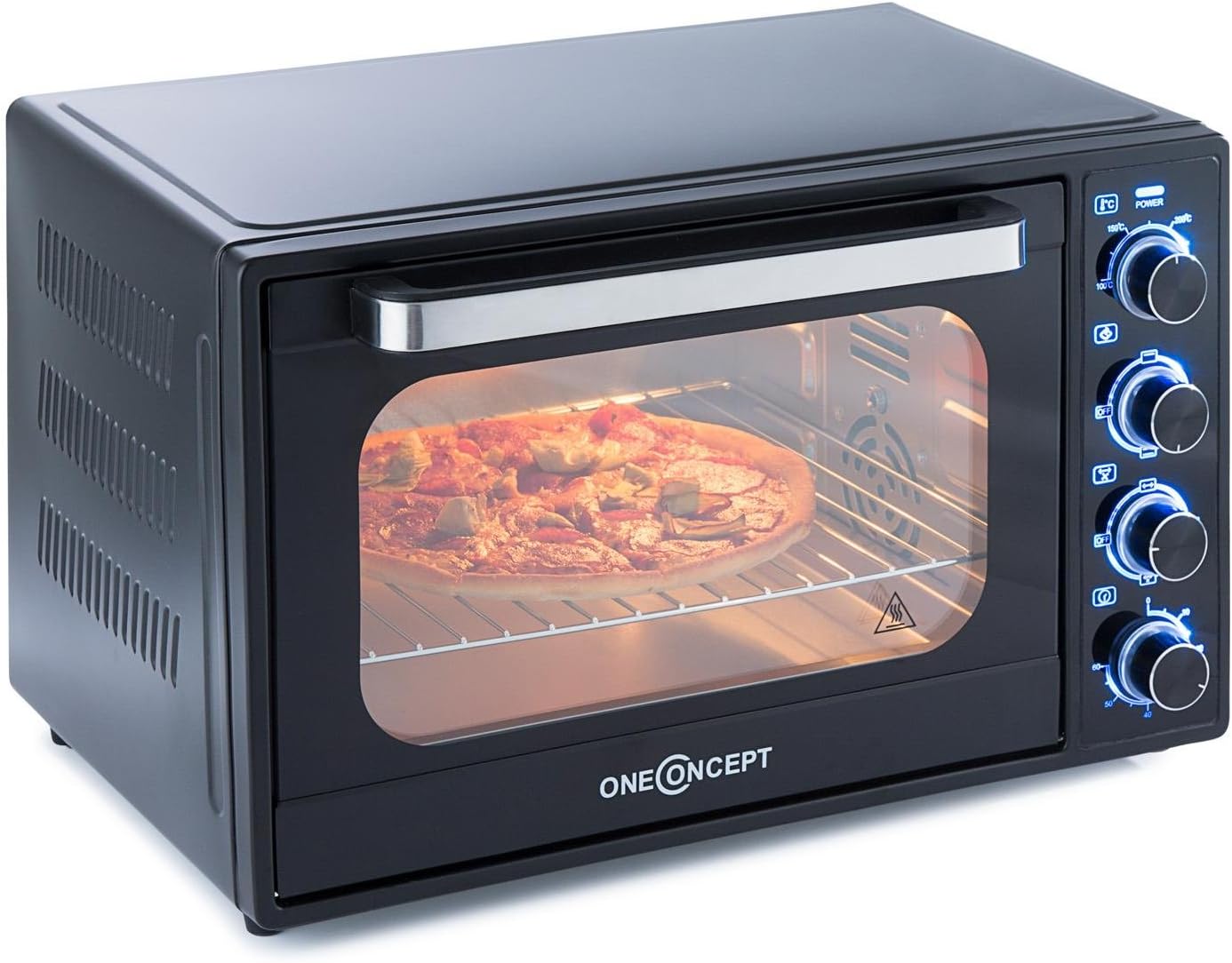Amazon.de OneConcept Mothership MiniOfen Umluft MiniBackofen mit Heißluft Pizzaofen (35 Liter