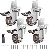 W B D WEIBIDA 3 Inch L-Shaped Casters with 4 Brakes 1000 LBS Pack of 4