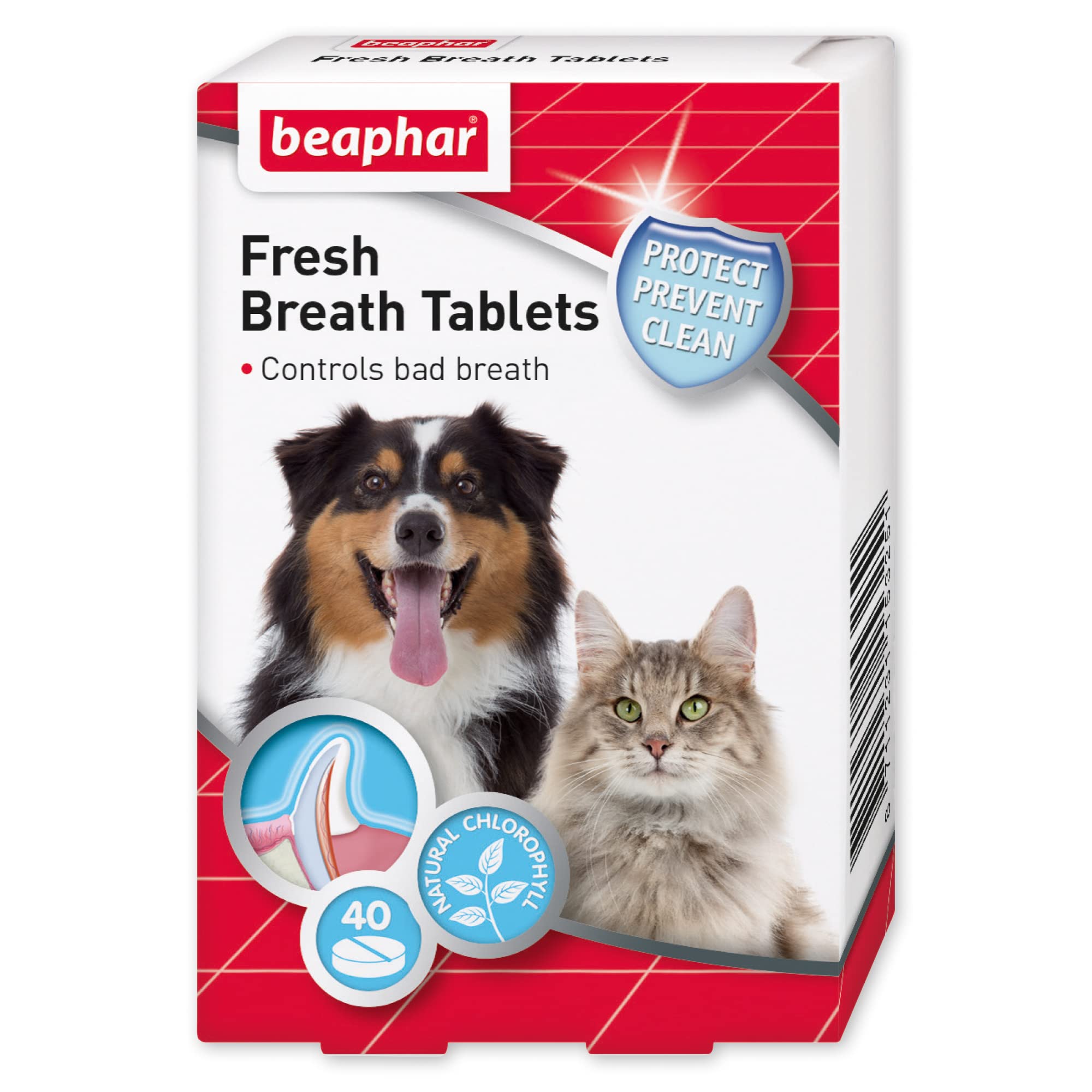 Beaphar | Fresh Breath Tablets | Dental Care For Dogs & Cats | Made from Natural Plant Extract | 40 Tablets