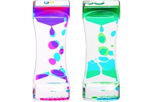 CAILINK Liquid Motion Bubbler Timer 2Pack Sensory Toys for Relaxation, Floating Color Lava Timers