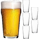 Dlh western Nonic Pint Glasses, 20 OZ Stackable English Pub Beer Glasses, Set of 6
