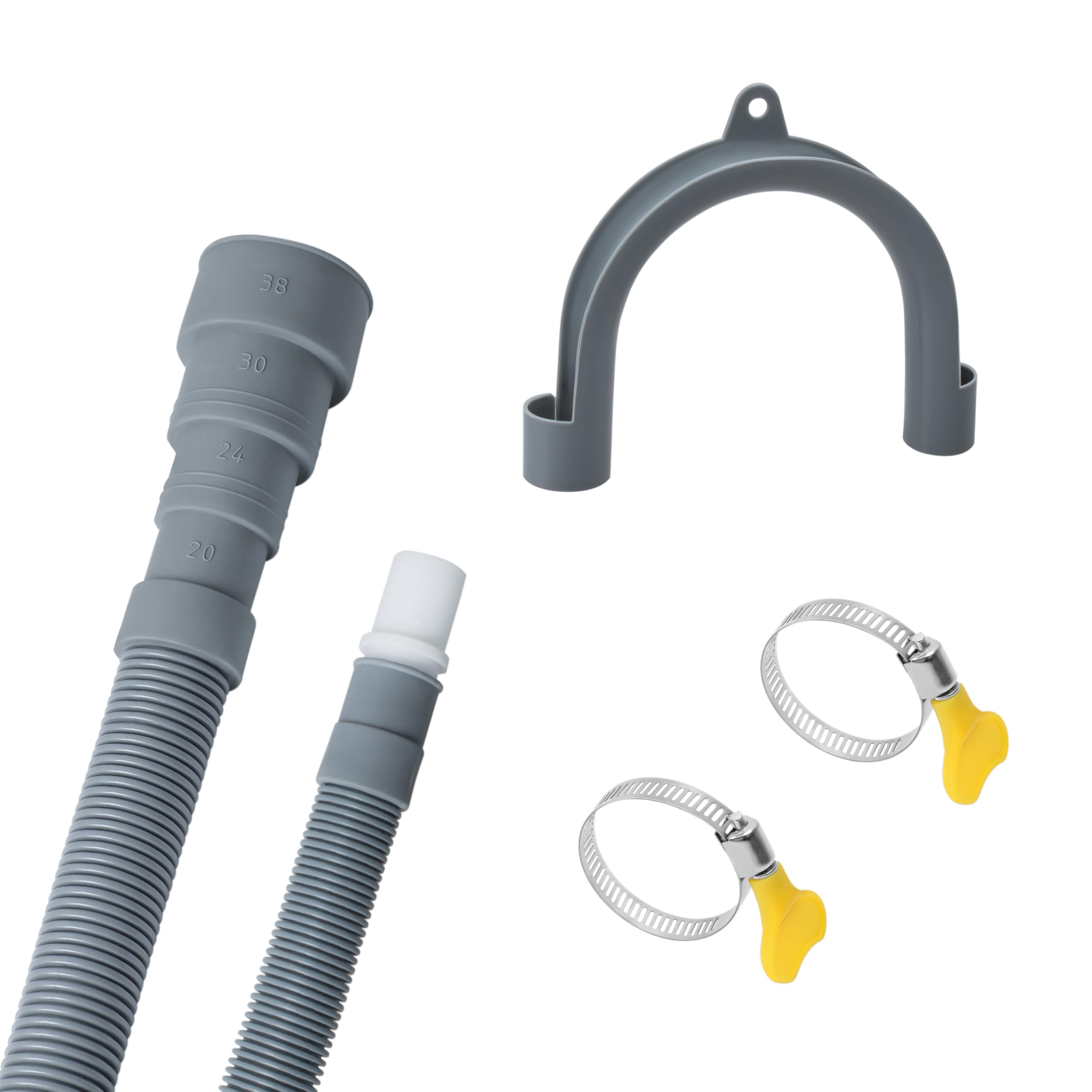 Photo 1 of ***Partial set*****
5 Feet Washing Machine Drain Hose, Universal Drain Hose Extension Kit for Washer, Dishwasher, Dehumidifier, Flexible Discharge Hose for LG/GE/Samsung, Fit up to 1-1/2 Inch Drain Outlets