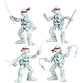 Teenage Mutant Ninja Turtles B&W Comic Book Series 4-Pack Bundle by Playmates Toys