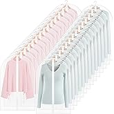 Amylove 50 Pcs 24'' x 32'' Clear Garment Bags Full Zipper Suit Bags Lightweight Clothes Cover for Hanging PEVA Protectors Breathable Dust Cover Plastic