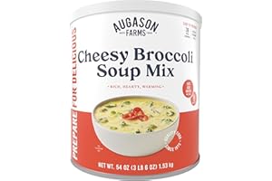 Augason Farms Cheesy Broccoli Soup Mix Can, Emergency Food Supply, Everyday Meals, 38 Servings
