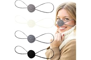 Eurzom 4 Pcs Winter Nose Warmer Soft Comfort Wool Nose Cover for Women Men Dust Anti Pollen Air Conditioning(Black, Beige, Light Grey, Dark Grey)
