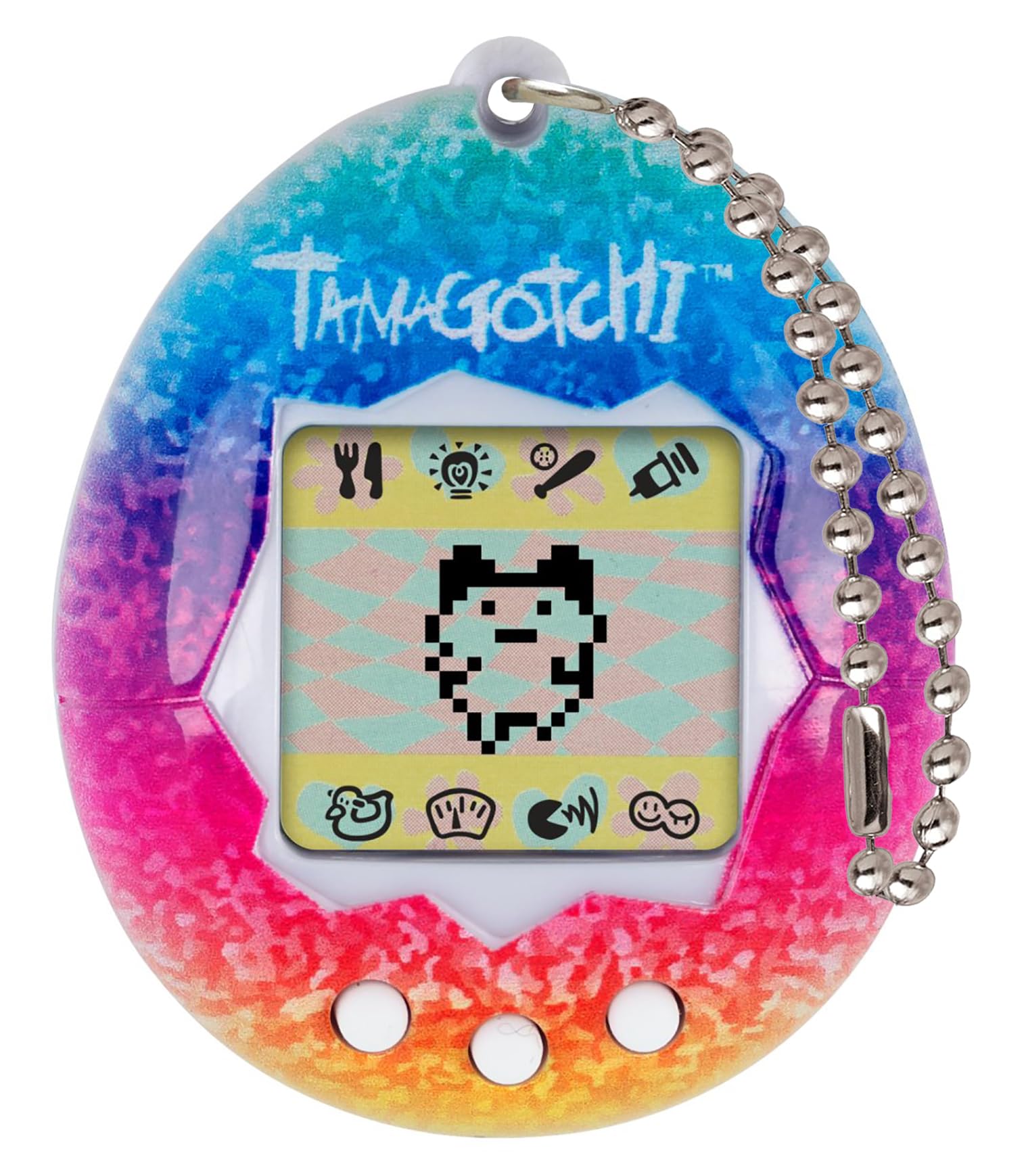 Tamagotchi Original Rainbow Shell | Tamagotchi Original Cyber Pet 90s Adults and Kids Toy with Chain | Retro Virtual Pets are Great Boys and Girls Toys or Gifts for Ages 8+