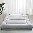 MAXYOYO 6" Thick Japanese Floor Mattress Futon Mattress, Foldable Tatami Pad for Adults, Roll Up Floor Bed for Guest Room Bedroom RV, Grey, Full