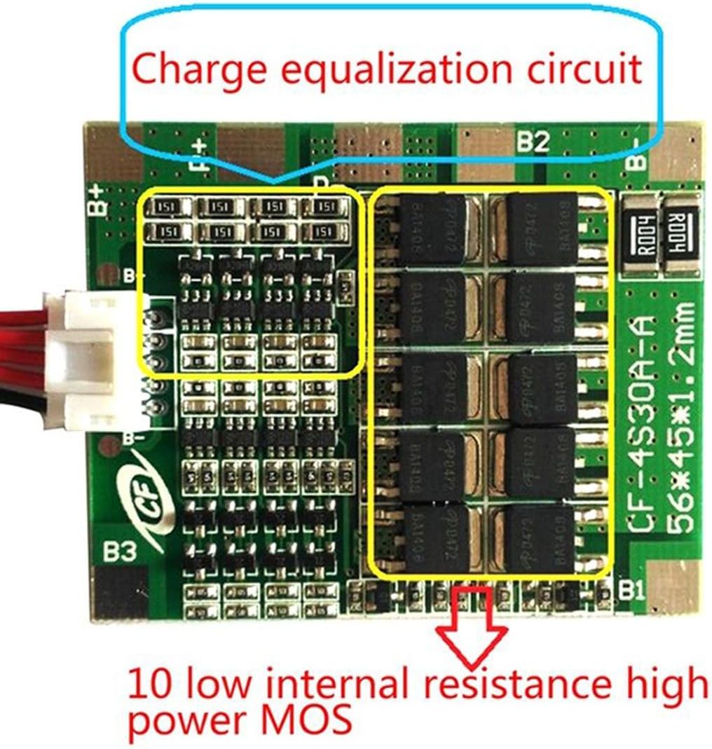14.8V 4S 30A 18650 Lithium Battery BMS PCB Integrated Circuits Protection Board, Multicolor - Image 4