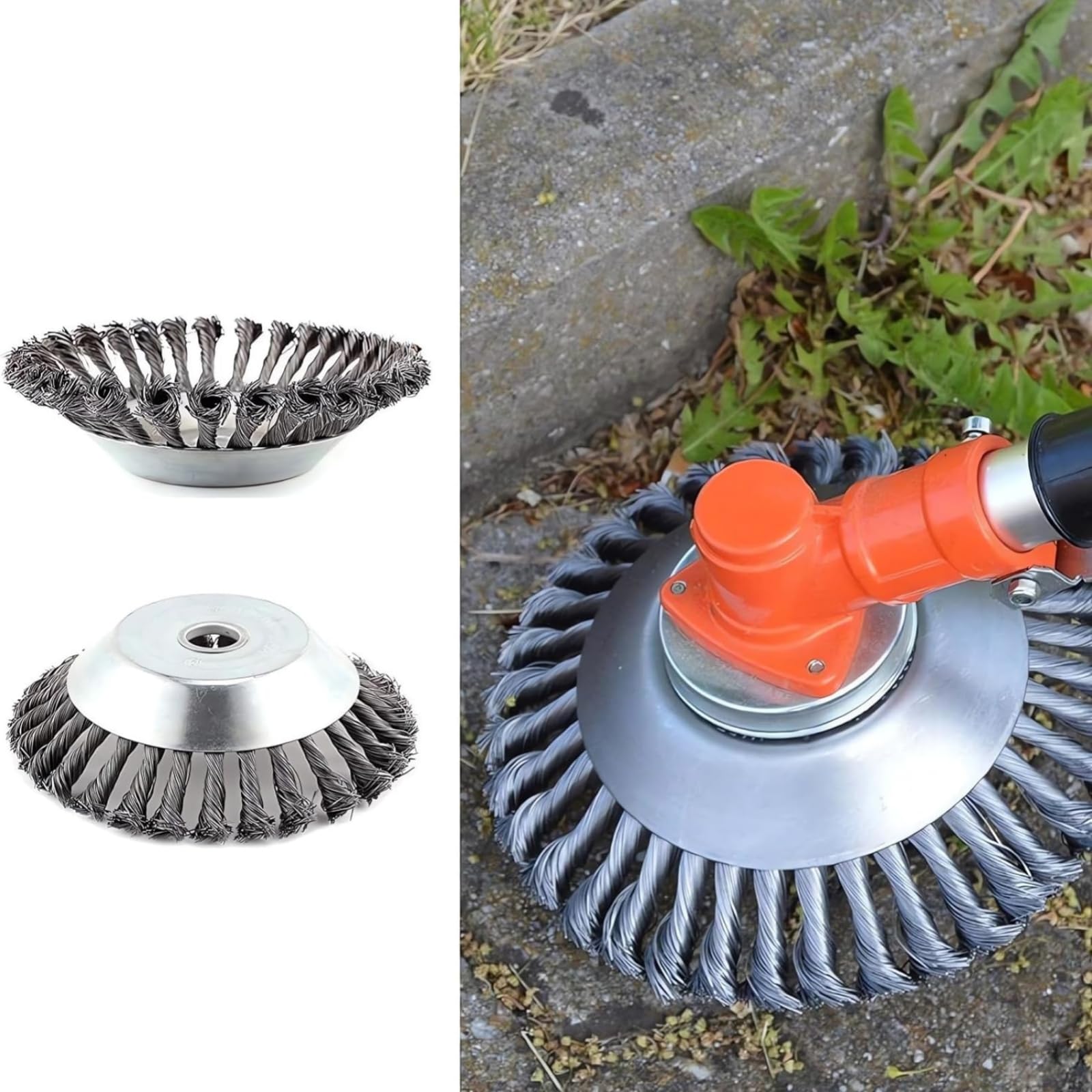 LADAMI Strimmer Head,Wire Grass Trimmer Cutter Head,Universal Strimmer Wire Brush Head,Strimmer Attachments,for Garden Lawn Overgrown Area,Sturdy and Durable 8 Inch