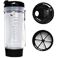 Teami Tea Tumbler Infuser Bottle - Black, 20 Ounce - BPA FREE - Double Walled Mug, Hot or Cold - Our Best Infusion Bottles for Infused Fruit, Smoothies, Tea, even Coffee