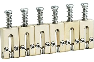 Guyker Brass Bridge Saddles - 10.5mm Roller Bridge Saddles Tremolo System Bridges Set Replacement for ST/TL Tele Electric Guitar (Rectangle Type)