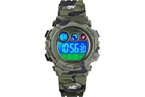 CakCity Kids Digital Sport Watch for Boys – Outdoor Waterproof Military Wrist Watch with Alarm & Stopwatch, Children’s Watch for Ages 5–10