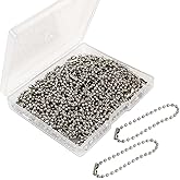100 Pcs Ball Bead Chain Ball Chain Keychain Dog Tag Metal Bead Chain Beaded Chain Connector Clasp 4.72 Inch Long 2.4mm Beads Chains for Jewelry Making Key Rings Crafts DIY Hanging Decoration (Silver)